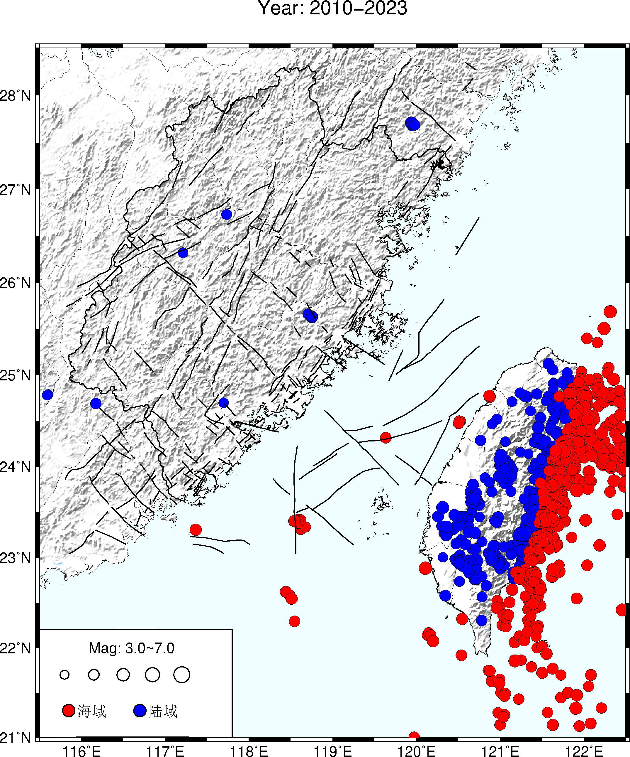 地震事件分布图